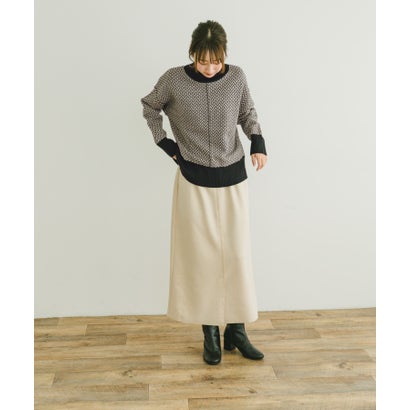 アイテムズ アーバンリサーチ ITEMS URBAN RESEARCH ハイネックワイドニット （イエロー系その他）｜詳細画像