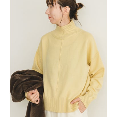 アイテムズ アーバンリサーチ ITEMS URBAN RESEARCH ハイネックワイドニット （イエロー系その他）｜詳細画像