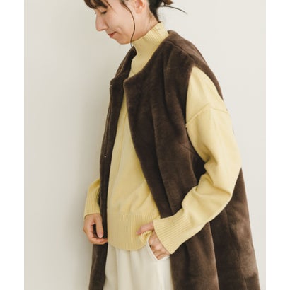 アイテムズ アーバンリサーチ ITEMS URBAN RESEARCH ハイネックワイドニット （イエロー系その他）｜詳細画像