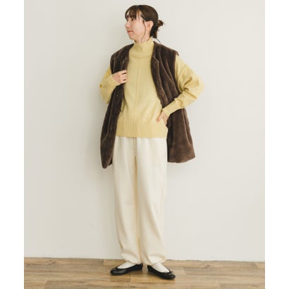 アイテムズ アーバンリサーチ ITEMS URBAN RESEARCH ハイネックワイドニット （イエロー系その他）｜詳細画像