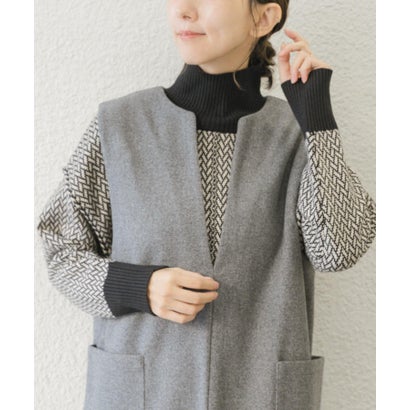 アイテムズ アーバンリサーチ ITEMS URBAN RESEARCH ハイネックワイドニット （イエロー系その他）｜詳細画像