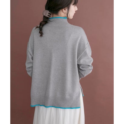 アイテムズ アーバンリサーチ ITEMS URBAN RESEARCH 『洗濯可』ハイショクハイネックニット （ネイビー）｜詳細画像