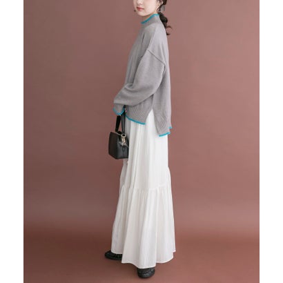 アイテムズ アーバンリサーチ ITEMS URBAN RESEARCH 『洗濯可』ハイショクハイネックニット （ネイビー）｜詳細画像