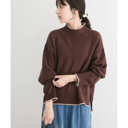 アイテムズ アーバンリサーチ ITEMS URBAN RESEARCH 『洗濯可』ハイショクハイネックニット （ネイビー）｜詳細画像