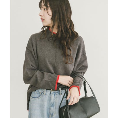 アイテムズ アーバンリサーチ ITEMS URBAN RESEARCH 『洗濯可』ハイショクハイネックニット （ネイビー）｜詳細画像