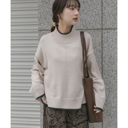アイテムズ アーバンリサーチ ITEMS URBAN RESEARCH 『洗濯可』ハイショクハイネックニット （ネイビー）｜詳細画像