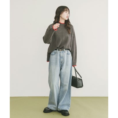 アイテムズ アーバンリサーチ ITEMS URBAN RESEARCH 『洗濯可』ハイショクハイネックニット （グレー）｜詳細画像