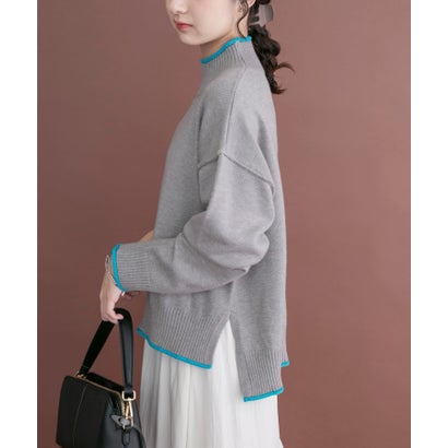 アイテムズ アーバンリサーチ ITEMS URBAN RESEARCH 『洗濯可』ハイショクハイネックニット （グレー）｜詳細画像