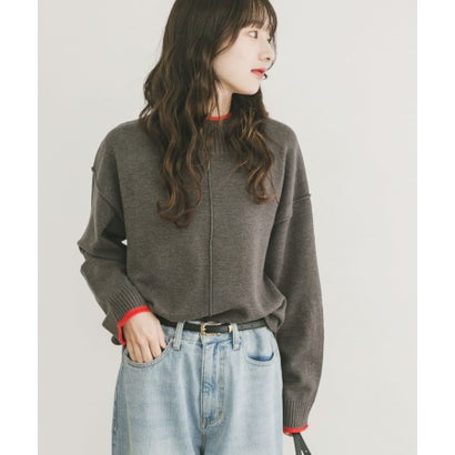 アイテムズ アーバンリサーチ ITEMS URBAN RESEARCH 『洗濯可』ハイショクハイネックニット （ライトグレー）｜詳細画像