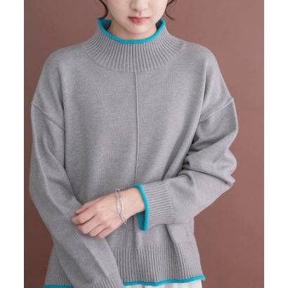アイテムズ アーバンリサーチ ITEMS URBAN RESEARCH 『洗濯可』ハイショクハイネックニット （ライトグレー）｜詳細画像