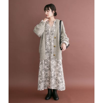アイテムズ アーバンリサーチ ITEMS URBAN RESEARCH アートフラワープリントワンピース （ブラック）｜詳細画像