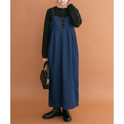 アイテムズ アーバンリサーチ ITEMS URBAN RESEARCH デニムキャミワンピース （ブラック）｜詳細画像