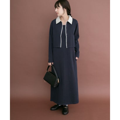 アイテムズ アーバンリサーチ ITEMS URBAN RESEARCH カーディガンセットワンピース （ブラウン）｜詳細画像