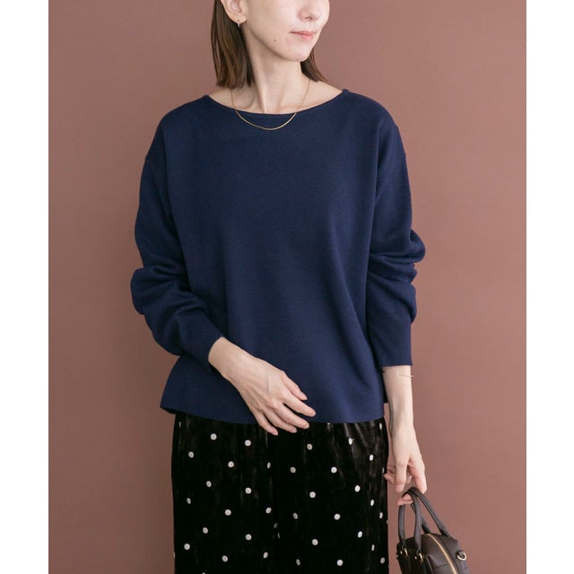 MILANO BASIC ボートネックニット （ネイビー）