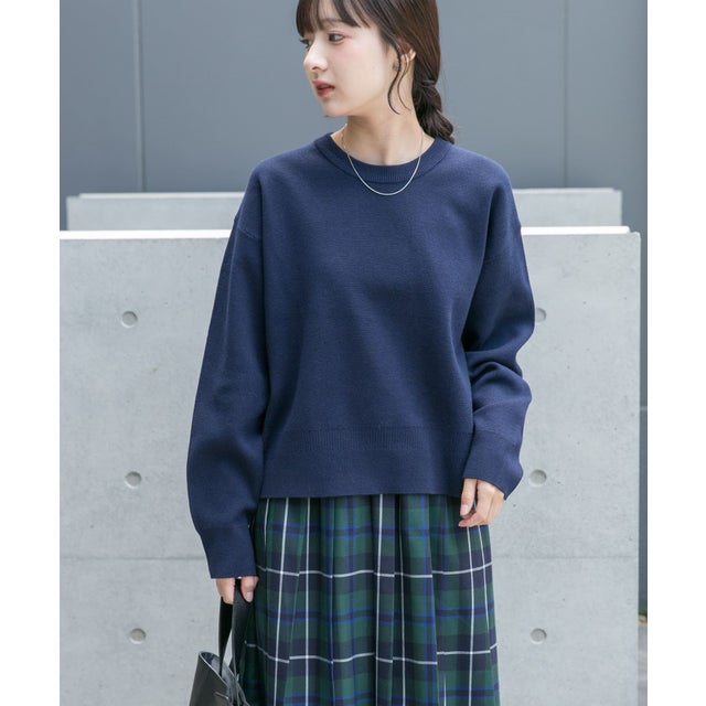 MILANO BASIC クルーネックニット （ネイビー）