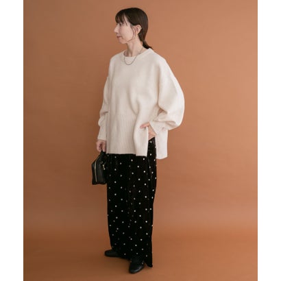 アイテムズ アーバンリサーチ ITEMS URBAN RESEARCH ボックスシルエットニット （オフホワイト）｜詳細画像