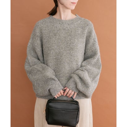 アイテムズ アーバンリサーチ ITEMS URBAN RESEARCH オーバーサイズラメニット （グレー）｜詳細画像