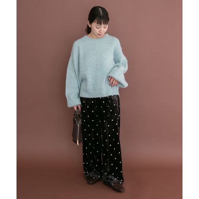 アイテムズ アーバンリサーチ ITEMS URBAN RESEARCH オーバーサイズラメニット （ライトブルー）｜詳細画像