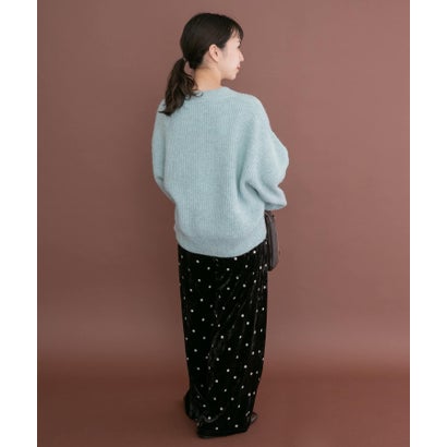 アイテムズ アーバンリサーチ ITEMS URBAN RESEARCH オーバーサイズラメニット （ライトブルー）｜詳細画像