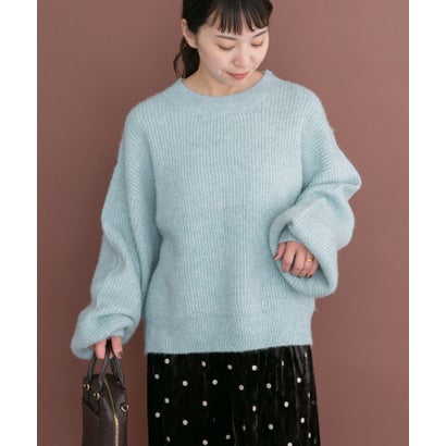 アイテムズ アーバンリサーチ ITEMS URBAN RESEARCH オーバーサイズラメニット （ライトブルー）｜詳細画像