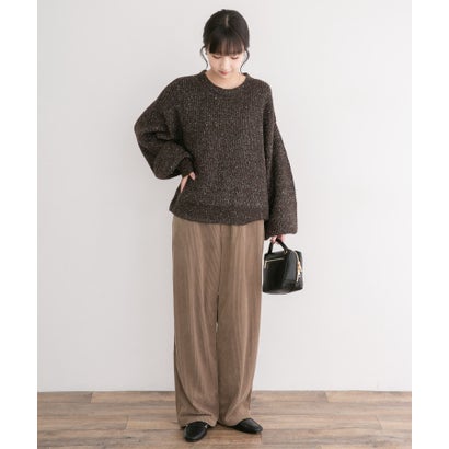 アイテムズ アーバンリサーチ ITEMS URBAN RESEARCH オーバーサイズラメニット （ライトブルー）｜詳細画像