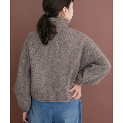 アイテムズ アーバンリサーチ ITEMS URBAN RESEARCH ネップハイネックニットプルオーバー （チャコールグレー）｜詳細画像
