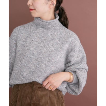 アイテムズ アーバンリサーチ ITEMS URBAN RESEARCH ネップハイネックニットプルオーバー （チャコールグレー）｜詳細画像