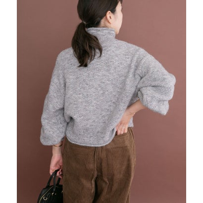 アイテムズ アーバンリサーチ ITEMS URBAN RESEARCH ネップハイネックニットプルオーバー （チャコールグレー）｜詳細画像
