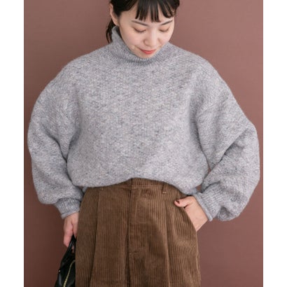 アイテムズ アーバンリサーチ ITEMS URBAN RESEARCH ネップハイネックニットプルオーバー （チャコールグレー）｜詳細画像