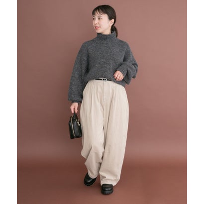 アイテムズ アーバンリサーチ ITEMS URBAN RESEARCH ネップハイネックニットプルオーバー （チャコールグレー）｜詳細画像
