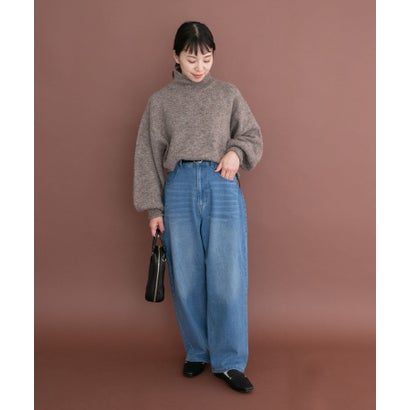 アイテムズ アーバンリサーチ ITEMS URBAN RESEARCH ネップハイネックニットプルオーバー （ライトブラウン）｜詳細画像