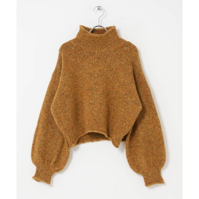 アイテムズ アーバンリサーチ ITEMS URBAN RESEARCH ネップハイネックニットプルオーバー （ライトブラウン）｜詳細画像