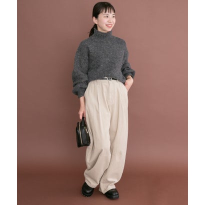 アイテムズ アーバンリサーチ ITEMS URBAN RESEARCH ネップハイネックニットプルオーバー （ライトブラウン）｜詳細画像