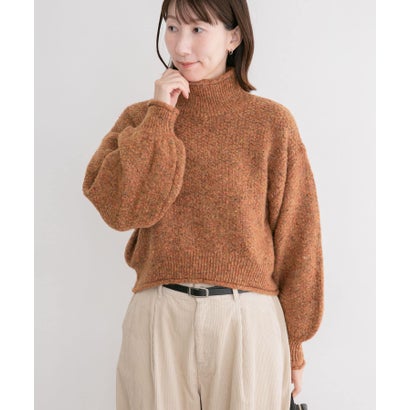 アイテムズ アーバンリサーチ ITEMS URBAN RESEARCH ネップハイネックニットプルオーバー （オレンジ）｜詳細画像