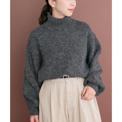 アイテムズ アーバンリサーチ ITEMS URBAN RESEARCH ネップハイネックニットプルオーバー （オレンジ）｜詳細画像