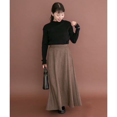 アイテムズ アーバンリサーチ ITEMS URBAN RESEARCH フェイクスエードタックフレアスカート （ベージュ系その他）｜詳細画像
