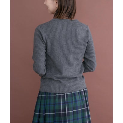 アイテムズ アーバンリサーチ ITEMS URBAN RESEARCH 『洗濯可』フワフワクルーネックリブニット （ブラウン）｜詳細画像