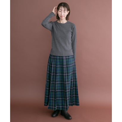 アイテムズ アーバンリサーチ ITEMS URBAN RESEARCH 『洗濯可』フワフワクルーネックリブニット （ブラウン）｜詳細画像