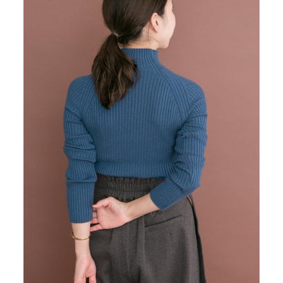 アイテムズ アーバンリサーチ ITEMS URBAN RESEARCH 『洗濯可』モチモチハイネックリブニット （ブルー）｜詳細画像