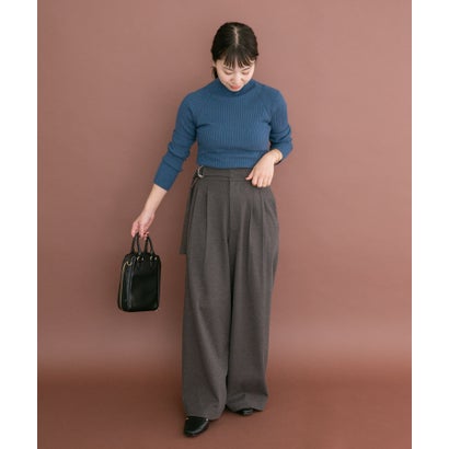 アイテムズ アーバンリサーチ ITEMS URBAN RESEARCH 『洗濯可』モチモチハイネックリブニット （ブルー）｜詳細画像