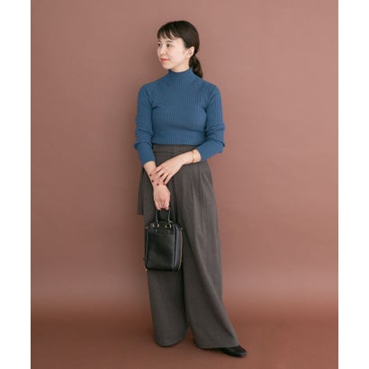 アイテムズ アーバンリサーチ ITEMS URBAN RESEARCH 『洗濯可』モチモチハイネックリブニット （ブルー）｜詳細画像