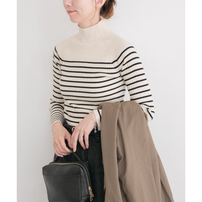 アイテムズ アーバンリサーチ ITEMS URBAN RESEARCH 『洗濯可』モチモチハイネックリブニット （ブルー）｜詳細画像