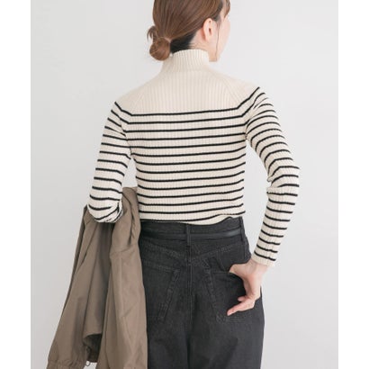 アイテムズ アーバンリサーチ ITEMS URBAN RESEARCH 『洗濯可』モチモチハイネックリブニット （ブルー）｜詳細画像