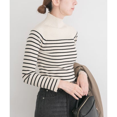 アイテムズ アーバンリサーチ ITEMS URBAN RESEARCH 『洗濯可』モチモチハイネックリブニット （ブルー）｜詳細画像