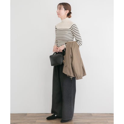 アイテムズ アーバンリサーチ ITEMS URBAN RESEARCH 『洗濯可』モチモチハイネックリブニット （ブルー）｜詳細画像