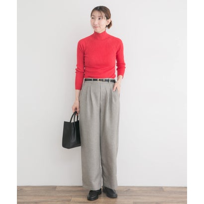 アイテムズ アーバンリサーチ ITEMS URBAN RESEARCH 『洗濯可』モチモチハイネックリブニット （ブルー）｜詳細画像
