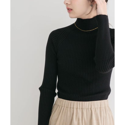 アイテムズ アーバンリサーチ ITEMS URBAN RESEARCH 『洗濯可』モチモチハイネックリブニット （ブルー）｜詳細画像