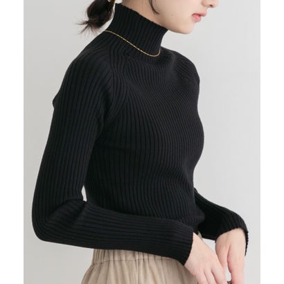 アイテムズ アーバンリサーチ ITEMS URBAN RESEARCH 『洗濯可』モチモチハイネックリブニット （ブルー）｜詳細画像