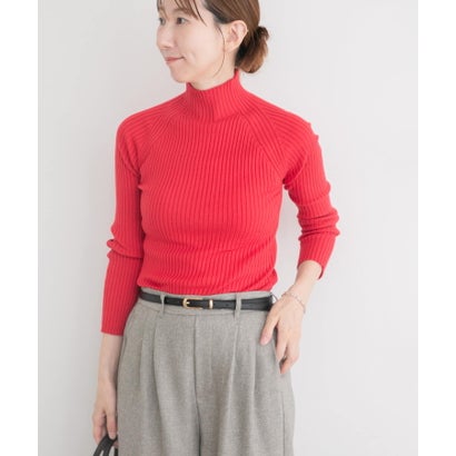 アイテムズ アーバンリサーチ ITEMS URBAN RESEARCH 『洗濯可』モチモチハイネックリブニット （ブルー）｜詳細画像