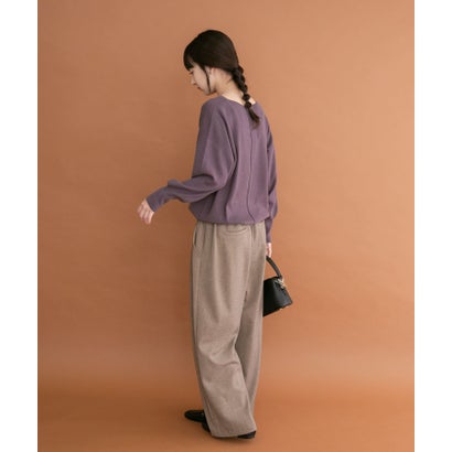 アイテムズ アーバンリサーチ ITEMS URBAN RESEARCH 『洗濯可』アウトリンキングVネックニット （パープル）｜詳細画像